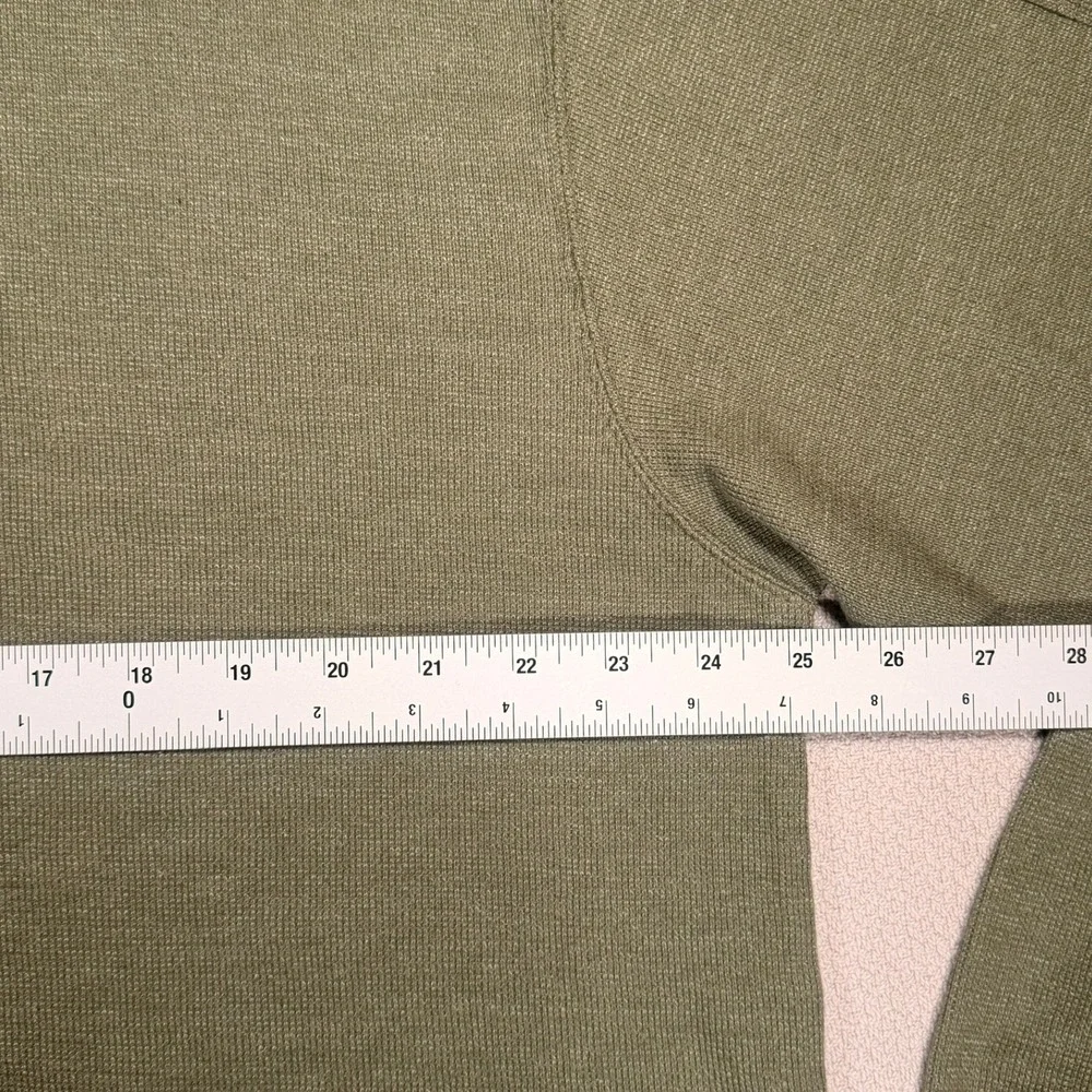 Chaps Ralph Lauren V-Neck Pullover XL Men Olive Green Sleeve Pocket Cotton